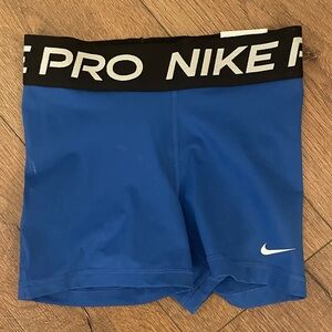 Nike Black-Waistband Royal Blue Compression Shorts